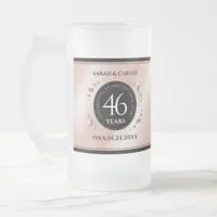 Elegant 46th Pearl Wedding Anniversary Celebration Frosted Glass Beer Mug
