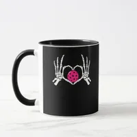 Skeleton Hands Heart Sign Funny Pickle Valentine's Mug