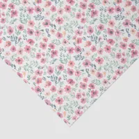 Abstract Floral Watercolor Teal Pink Peach Tissue Paper
