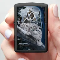 Snow Leopard's Winter Watch Zippo Lighter