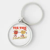 Tis The Season Christmas Retro Characters Keychain