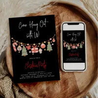 Modern 'Come Hang Out' Santa Claus Christmas Party Invitation