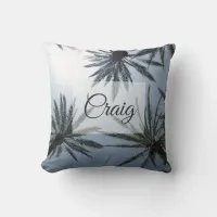 Palm Trees Summer Sky Custom Beach Throw Pillow