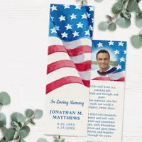 Patriotic Funeral Prayer Flag Memorial Bookmark