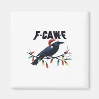 Funny Crow Christmas Classic Retro Design Magnet