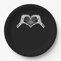 Skeleton Heart Hands Spiderweb Halloween Spooky Wo Paper Plates