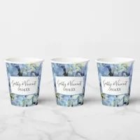 Blue Hydrangea Flowers Wedding Paper Cups