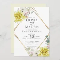 ENGAGEMENT | Sunny Yellow Watercolor Flowers Invitation