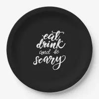 Eat Drink And Be Scary Funny Halloween Vintage Sty Paper Plates