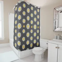 Charming Daisy Collection Versatile Floral Pattern Shower Curtain