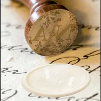 Elegant Wildflower Wedding Monogram Wax Seal Stamp