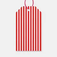 Barbershop Style Red and White Striped Gift Tags