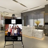 Black white business logo photo welcome QR-code Foam Board