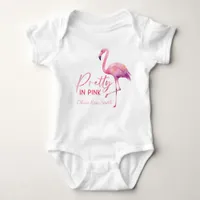 Pretty in Pink Flamingo Baby Shower Bodysuit