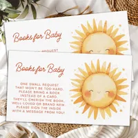 Sunshine Baby Shower Boho Cute Sun Books For Baby Enclosure Card