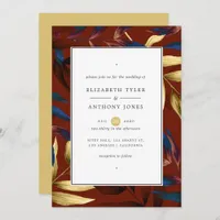 Exotic Tropical Forest Pattern Wedding Invitation