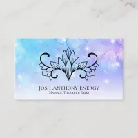 *~* Lotus Aqua Pink Pastel Nebula Galaxy Universe Business Card