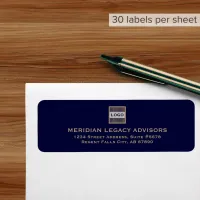 Custom Navy Blue Logo Return Address Labels