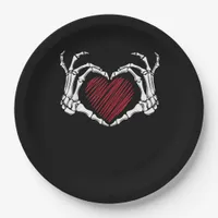 Skeleton Hand Heart Sign Costume Trending Hallowee Paper Plates