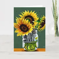 Pretty Sunflowers in Vases Art | Sister's Birthday Card