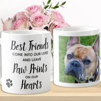 Paw Prints on our Hearts Pet Memorial Photo Coffee Mug