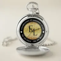 Elegant 27th Music Wedding Anniversary Celebration Pocket Watch