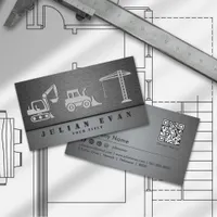 Professional Heavy Construction Equipment Metal Business Card