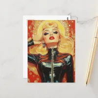 Retro Gorgeous Blond Woman Postcard