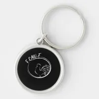 F-Caw-F Funny Wordplay Quote Retro Style Keychain