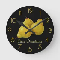 Pears Still Life Oil on Canvas Painting custom Round Clock