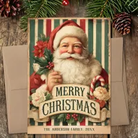 Vintage Santa Christmas Holiday Card