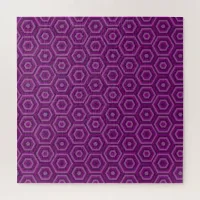 Purple Nested Hexagons Jigsaw Puzzle