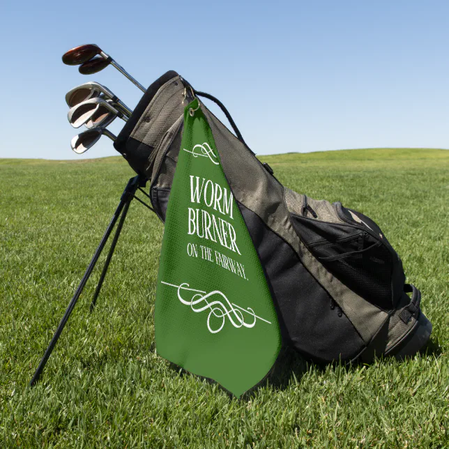 Funny Worm Burner on the Fairway Golf Towel