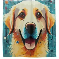 Happy Golden Retriever Shower Curtain