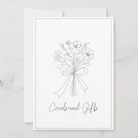 whimsical drawn bow & flower cards and gifts sign 