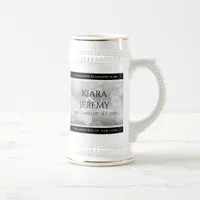Elegant 25th Silver Wedding Anniversary Beer Stein