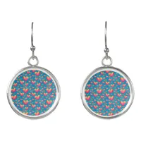 Multicolored Watercolor Hearts Earrings