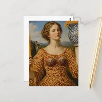 A Beautiful Woman in a Spaghetti Meatballs Dress Postcard