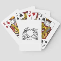 Skeleton Hand Heart Funny Design Style Poker Cards