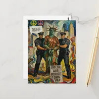 Crying Statue of Liberty Arrested Postcard