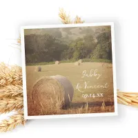 Round Hay Bales Farm Wedding Napkins