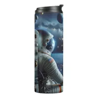 Spaceships and an Astronaut in Outer Space Thermal Tumbler