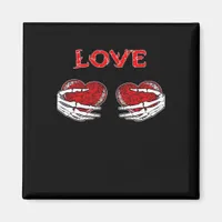 Skeleton Hands Heart Funny Design Magnet