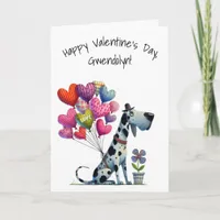 Charming Great Dane Dog Happy Valentine's Day Card