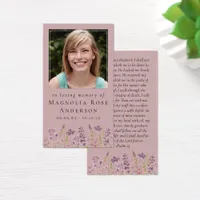  Memorial Prayer Card | Wildflower Lavender