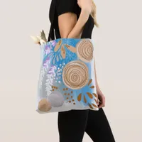 Abstract Floral Art Grocery Shopping Tote Bag