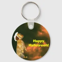 Funny Wiener Dog Happy Halloween Keychain