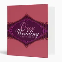 Regal Royal Fuchsia Lace Wedding Album 3 Ring Binder