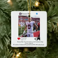 Social Media Football Graduation Ceramic Ornament