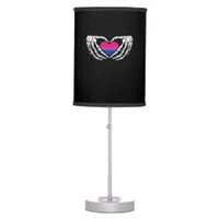 Bisexual Pride Skeleton Halloween Bi Goth Heart Cl Table Lamp